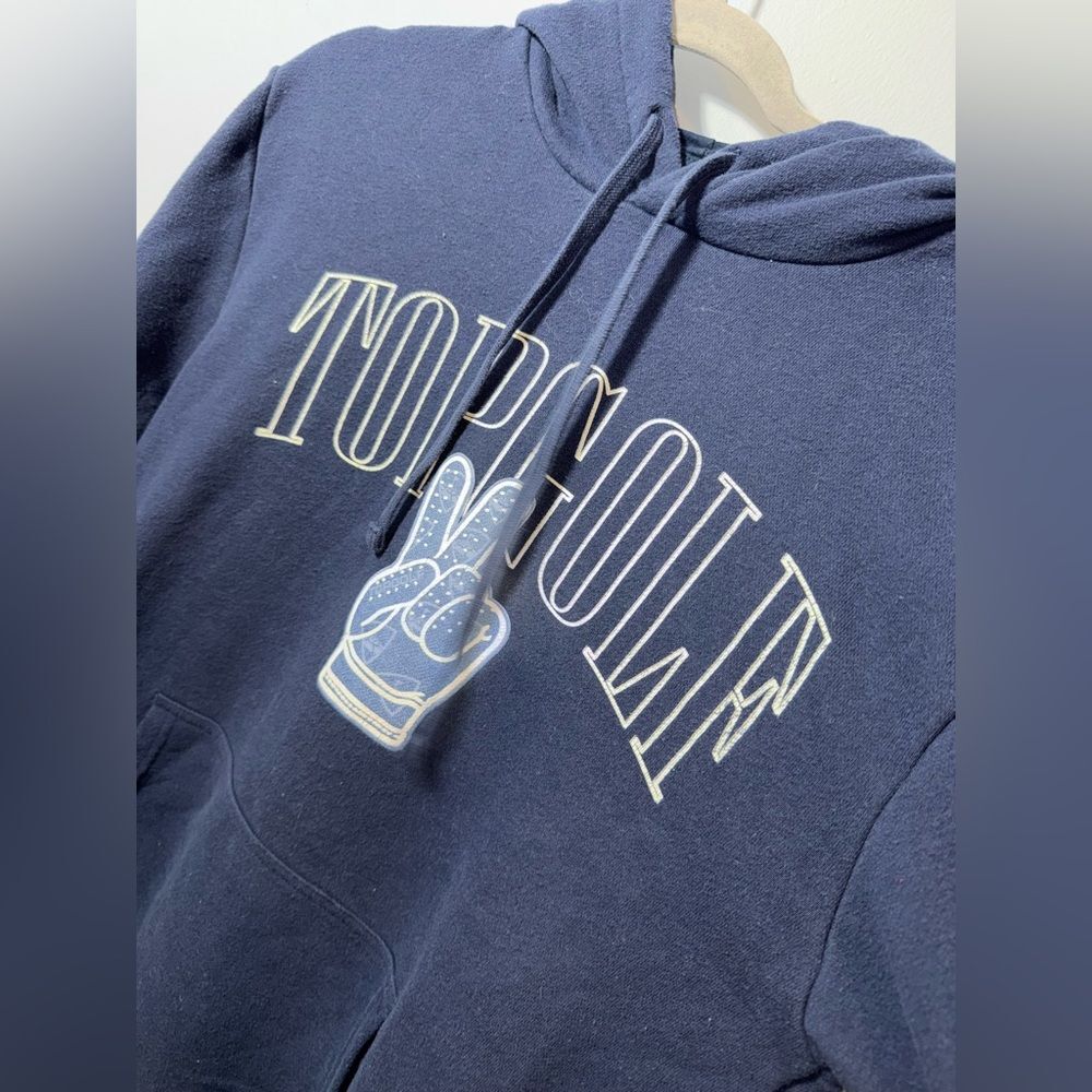Topgolf Navy Blue Unisex Logo peace sign Hoodie Sweatshirt Size Large GUC - Picture 2 of 8